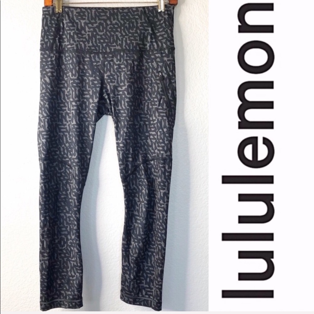 Lululemon geometric print zipper leggings pants